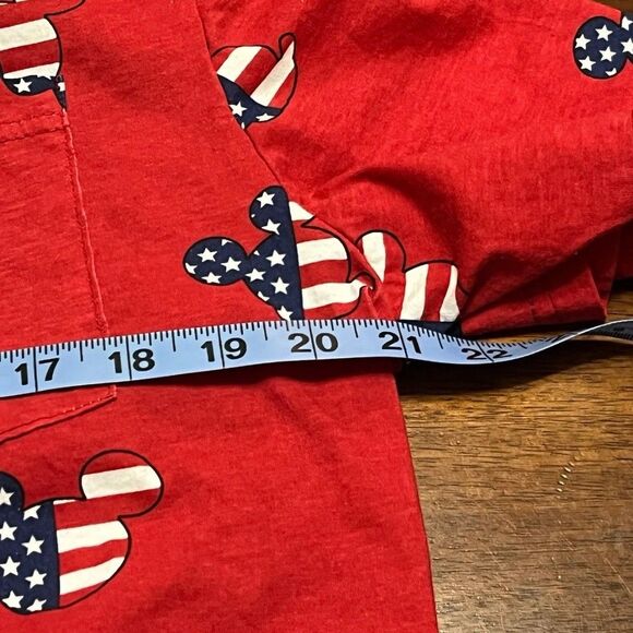 Disney Size XL Americana Patriotic Romper Mickey Mouse Jumpsuit Red 100% Cotton - Picture 8 of 12